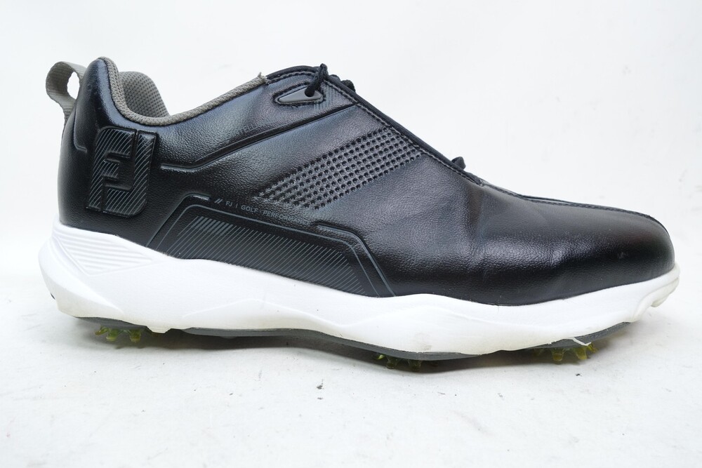FootJoy Intellishield Golf Shoes Mens Size 10 Wide Black Leather Spiked 57700